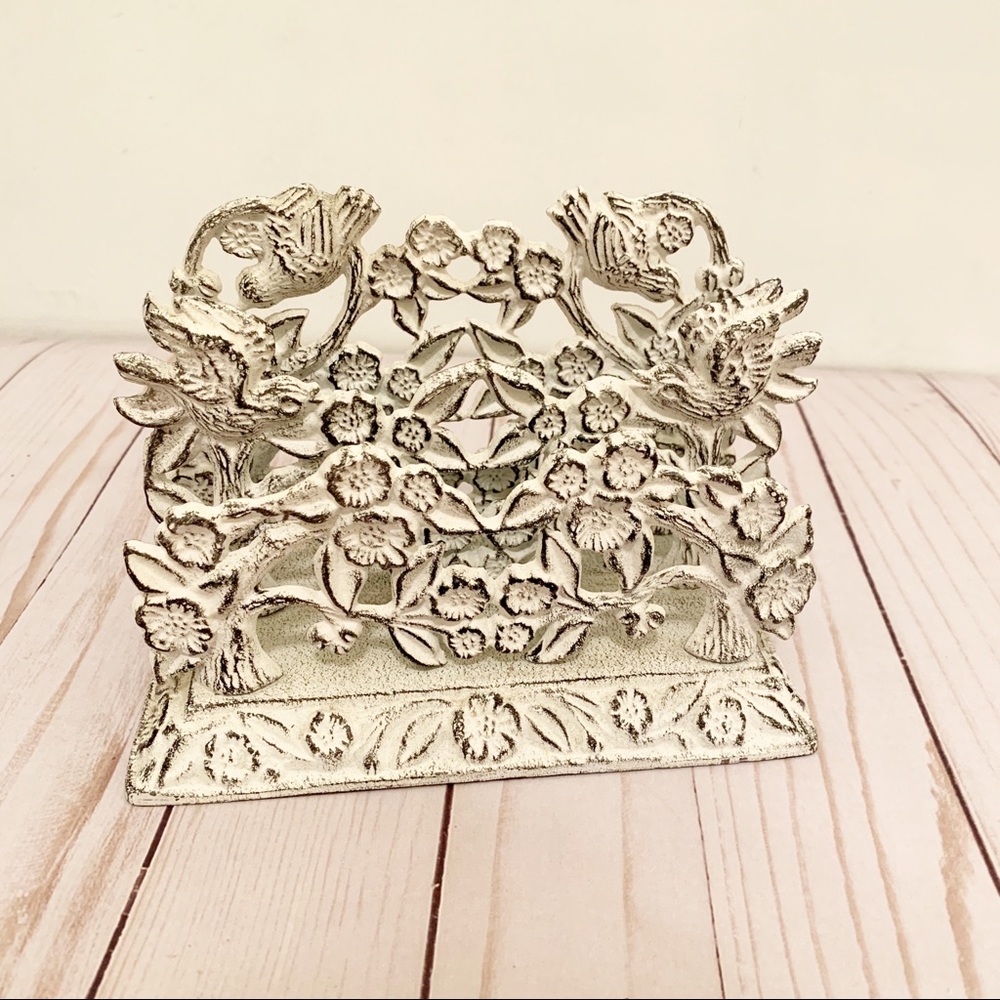 Letter Holder Wrought Iron Floral Scroll Work
